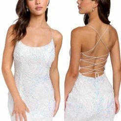 Primavera Couture 3835 Short 2022 Homecoming Dress Fitted Sequin Cocktail Dress Sequin Dresses