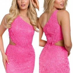 Sequin Dresses Primavera Couture 3836 Short 2022 Homecoming Dress Fitted Sequin Cocktail Dress