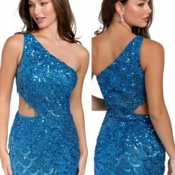 Sequin Dresses Primavera Couture 3836 Short 2022 Homecoming Dress Fitted Sequin Cocktail Dress