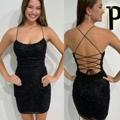 Primavera Couture 3837 Short 2022 Homecoming Dress Fitted Sequin Beaded Short Cocktail Dress