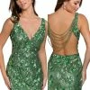 Primavera Couture 3850 Short 2022 Homecoming Dress Fitted Sequin Beaded Short Cocktail Dress Backless Dresses