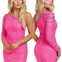 Sequin Dresses Primavera Couture 3853 Short 2022 Homecoming Dress Fitted Sequin Beaded Short Cocktail Dress