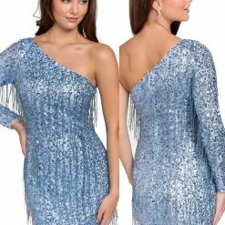 Sequin Dresses Primavera Couture 3858 Short 2022 Homecoming Dress Fitted Sequin Beaded Short Cocktail Dress