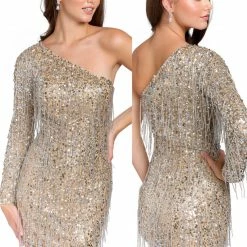 Sequin Dresses Primavera Couture 3858 Short 2022 Homecoming Dress Fitted Sequin Beaded Short Cocktail Dress