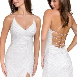 Sequin Dresses Primavera Couture 3861 Short 2022 Homecoming Dress Fitted Sequin Beaded Short Cocktail Dress