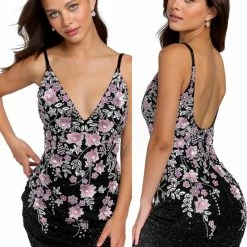 Primavera Couture 3862 Short 2022 Homecoming Dress Fitted Sequin Beaded Short Cocktail Dress Backless Dresses