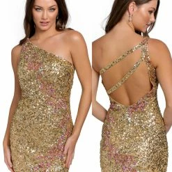 Primavera Couture 3864 Short 2022 Homecoming Dress Fitted Sequin Beaded Cocktail Dress