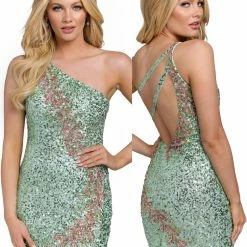 Primavera Couture 3864 Short 2022 Homecoming Dress Fitted Sequin Beaded Cocktail Dress