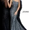 Jovani 3927 Iridescent Embellished Lace Long Mermaid Prom Dress On Shoulder Mermaid Dresses