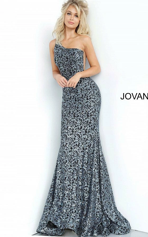 Jovani 3927 Iridescent Embellished Lace Long Mermaid Prom Dress On Shoulder Mermaid Dresses 4 Jovani 3927 Iridescent Embellished Lace Long Mermaid Prom Dress On Shoulder Mermaid Dresses