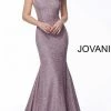 Jovani 67650 Shimmer Iridescent Glitter Mermaid Prom Dress One Shoulder Mermaid Dresses