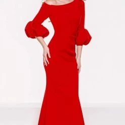 Jovani Red Off The Shoulder Scuba Dress 39739
