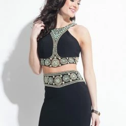 In Stock CLEARANCE Rachel Allan 3991 Size 6 Black Cocktail Dress Prom Homecoming Short Two Piece
