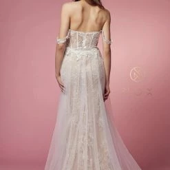 In Stock Nox Anabel E441 Size 4, 10, 14 Off The Shoulder Sheer Lace Wedding Dress Slit Overskirt Bridal Gown Boho 21 In Stock Nox Anabel E441 Size 4, 10, 14 Off The Shoulder Sheer Lace Wedding Dress Slit Overskirt Bridal Gown Boho