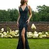 In Stock Primavera Couture 3220 Black Teal Size 14 Prom Dress Pageant Gown