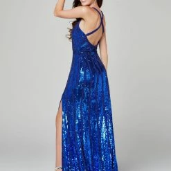 In Stock Primavera Couture 3441 Pink Prom Dress Sequin Embellished Iridescent V Neckline Size 00, 4, 10