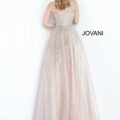 JVN By Jovani Ballgown Dresses Jovani JVN02875 Glitter Ombre Strapless A Line Ballgown Prom Dress Formal Pageant