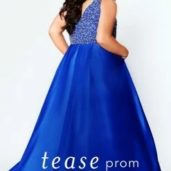 In Stock Tease Prom Sydneys Closet 1947 Sapphire Sizes 16 Long Crystal A Line Dress Formal