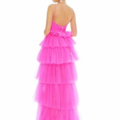 In Stock Ashley Lauren 1744 Blush Prom Dress Size 2 Ruffle Tiered Skirt Evening Gown