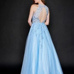 In Stock Nina Canacci 3188 Size 2 Long Lace A Line Ballgown Prom Dress Pageant Gown High Neck Formal