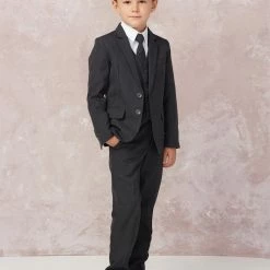 Glass Slipper Formals Boy's 5 Piece SLIM FIT Tuxedo Set - White 4016 17 Glass Slipper Formals Boy's 5 Piece SLIM FIT Tuxedo Set - White 4016