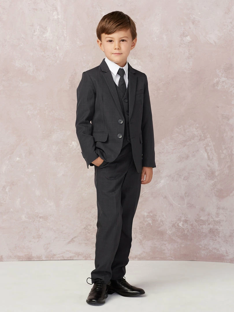 Glass Slipper Formals Two Piece Dresses Boy's 5 Piece SLIM FIT Tuxedo Set - Navy Blue 4016 10 Glass Slipper Formals Two Piece Dresses Boy's 5 Piece SLIM FIT Tuxedo Set - Navy Blue 4016