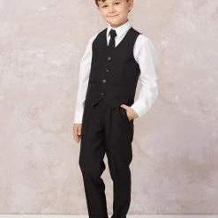 Glass Slipper Formals Two Piece Dresses Boy's 5 Piece SLIM FIT Tuxedo Set - Navy Blue 4016 13 Glass Slipper Formals Two Piece Dresses Boy's 5 Piece SLIM FIT Tuxedo Set - Navy Blue 4016