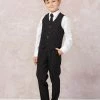 Glass Slipper Formals Boy's 5 Piece SLIM FIT Tuxedo Set - White 4016 2 Glass Slipper Formals Boy's 5 Piece SLIM FIT Tuxedo Set - White 4016