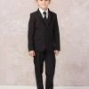 Glass Slipper Formals Boy's 5 Piece SLIM FIT Tuxedo Set - Black 4016 Two Piece Dresses