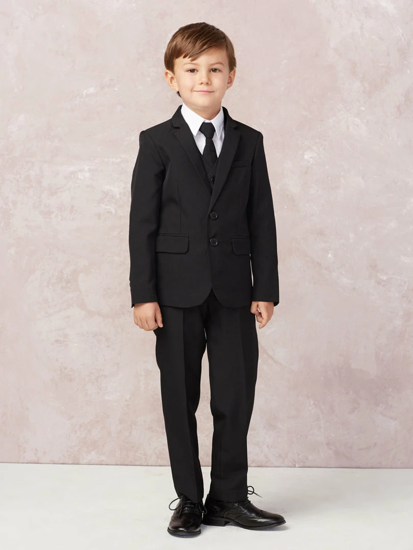 Glass Slipper Formals Boy's 5 Piece SLIM FIT Tuxedo Set - White 4016 8 Glass Slipper Formals Boy's 5 Piece SLIM FIT Tuxedo Set - White 4016