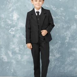 Glass Slipper Formals Boy's 5 Piece SLIM FIT Tuxedo Set - Choose Your Color & Size 4020