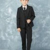 Glass Slipper Formals Boy's 5 Piece SLIM FIT Tuxedo Set - Black 4020 Two Piece Dresses