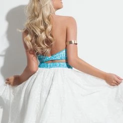 In Stock Backless Dresses Rachel Allan 4027 Size 8 Short Two Piece Homecoming Dress Beaded Lace