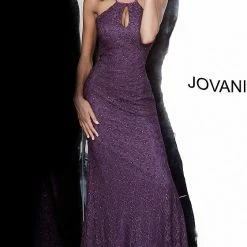 Discontinued Jovani 4032 Long Fitted Embellished Lace Prom Dress High Neck Mermaid Backless