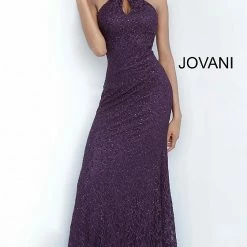 Discontinued Jovani 4032 Long Fitted Embellished Lace Prom Dress High Neck Mermaid Backless