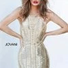 Jovani Couture 4076 Long Fitted Beaded Dress Tassel Fringe Evening Gown Gold 2 Jovani Couture 4076 Long Fitted Beaded Dress Tassel Fringe Evening Gown Gold
