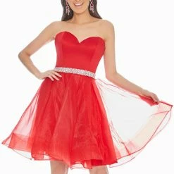 In Stock Ashley Lauren 4077 Size 2 Short Strapless Cocktail Dress Formal Fit & Flare