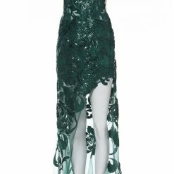 Jovani 4084 Sheer Illusion Sequin Floral Lace Prom Pageant Evening Dress Slit