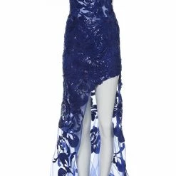 Jovani 4084 Sheer Illusion Sequin Floral Lace Prom Pageant Evening Dress Slit