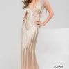 Fringe & Tassels Jovani Nude And Silver Beaded Open Back Dress 40900 1 Fringe & Tassels Jovani Nude And Silver Beaded Open Back Dress 40900