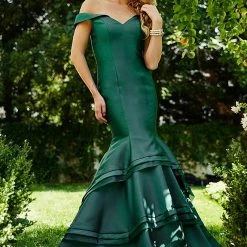 Mermaid Dresses Jovani 31100 Off The Shoulder Mermaid Prom Dress Ruffle Skirt Pageant Gown