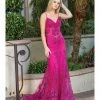 In Stock DQ 4118 Size 12, 16 Fuchsia Long Sheer Sequin Mermaid Prom Dress Pageant Gown V Neck Crystal Belt Mermaid Dresses 1 In Stock DQ 4118 Size 12, 16 Fuchsia Long Sheer Sequin Mermaid Prom Dress Pageant Gown V Neck Crystal Belt Mermaid Dresses