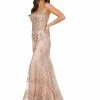 In Stock Mermaid Dresses DQ 4118 Size 10 Rose Gold Long Sheer Sequin Mermaid Prom Dress Pageant Gown V Neck Crystal Belt 1 In Stock Mermaid Dresses DQ 4118 Size 10 Rose Gold Long Sheer Sequin Mermaid Prom Dress Pageant Gown V Neck Crystal Belt