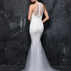 In Stock Mermaid Dresses Nina Canacci 4145 Size 6 White Beaded Lace Mermaid Wedding Dress