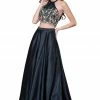 In Stock Nina Canacci 4166 Two Piece Floral Applique Halter Prom Dress Ballgown Flower