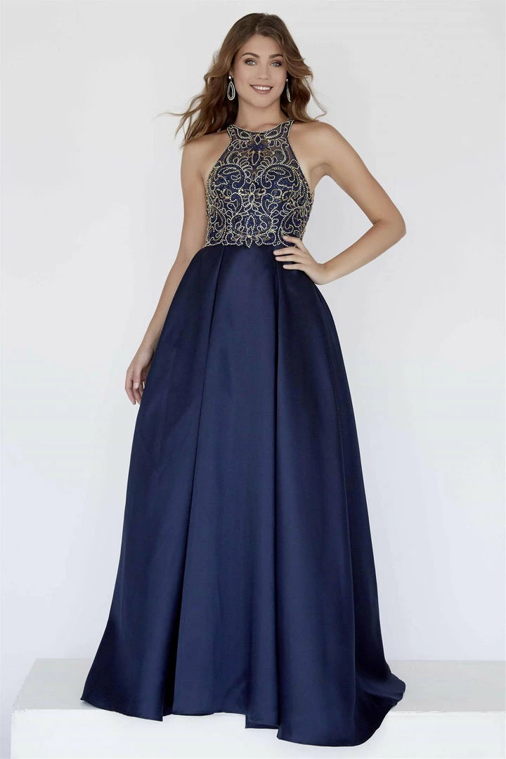 In Stock Jolene 18052 Size 4 Long A Line High Neck Dress Prom Dress Pageant Gown 4 In Stock Jolene 18052 Size 4 Long A Line High Neck Dress Prom Dress Pageant Gown