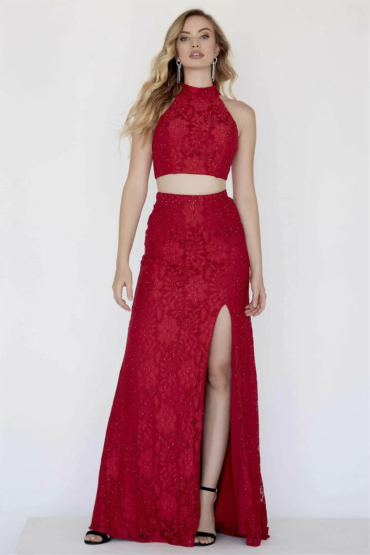 In Stock Jolene 18091 Size 8 Red Lace Two Piece Prom Dress Formal Evening Gown Backless Backless Dresses 3 In Stock Jolene 18091 Size 8 Red Lace Two Piece Prom Dress Formal Evening Gown Backless Backless Dresses