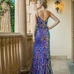 In Stock DQ 4217 Size 8 Long Fitted Sequin Prom Dress Sheer Bodice Slit Formal Gown Crystal Belt 5 In Stock DQ 4217 Size 8 Long Fitted Sequin Prom Dress Sheer Bodice Slit Formal Gown Crystal Belt