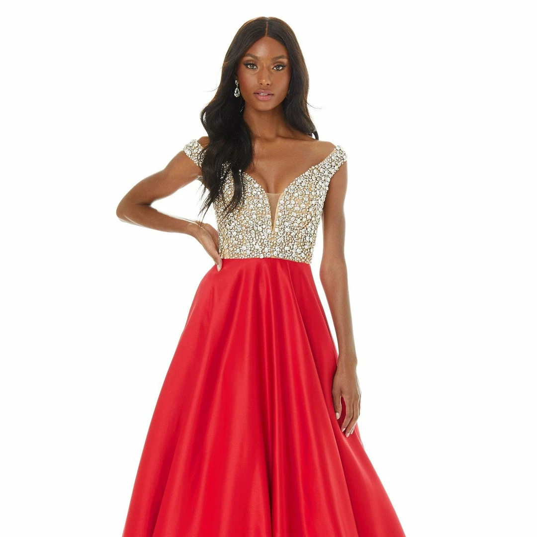 Ashleylauren Ashley Lauren 1792A Crystal And Pearl Pageant Gown With Off The Shoulder Straps 8 Ashleylauren Ashley Lauren 1792A Crystal And Pearl Pageant Gown With Off The Shoulder Straps