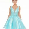In Stock Ashley Lauren 4242 Size 10 Short Iridescent Cocktail Dress Fit & Flare Backless Dresses